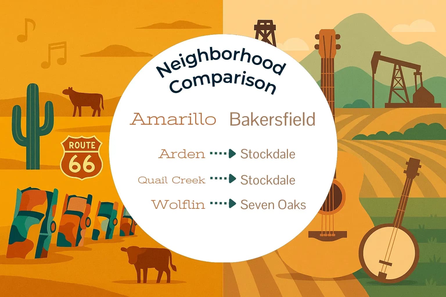 Amarillo vs Bakersfield Neighborhood Comparison