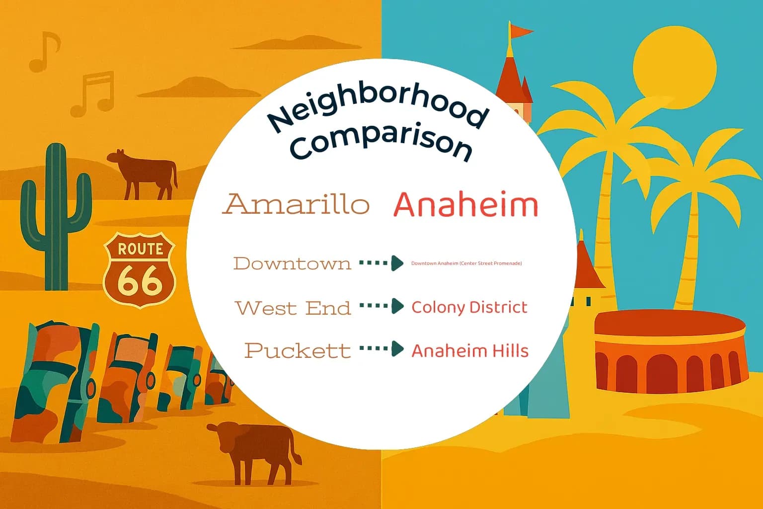 Amarillo vs Anaheim Neighborhood Comparison
