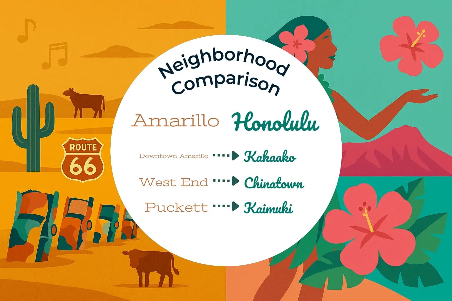 Amarillo vs Honolulu Neighborhood Comparison