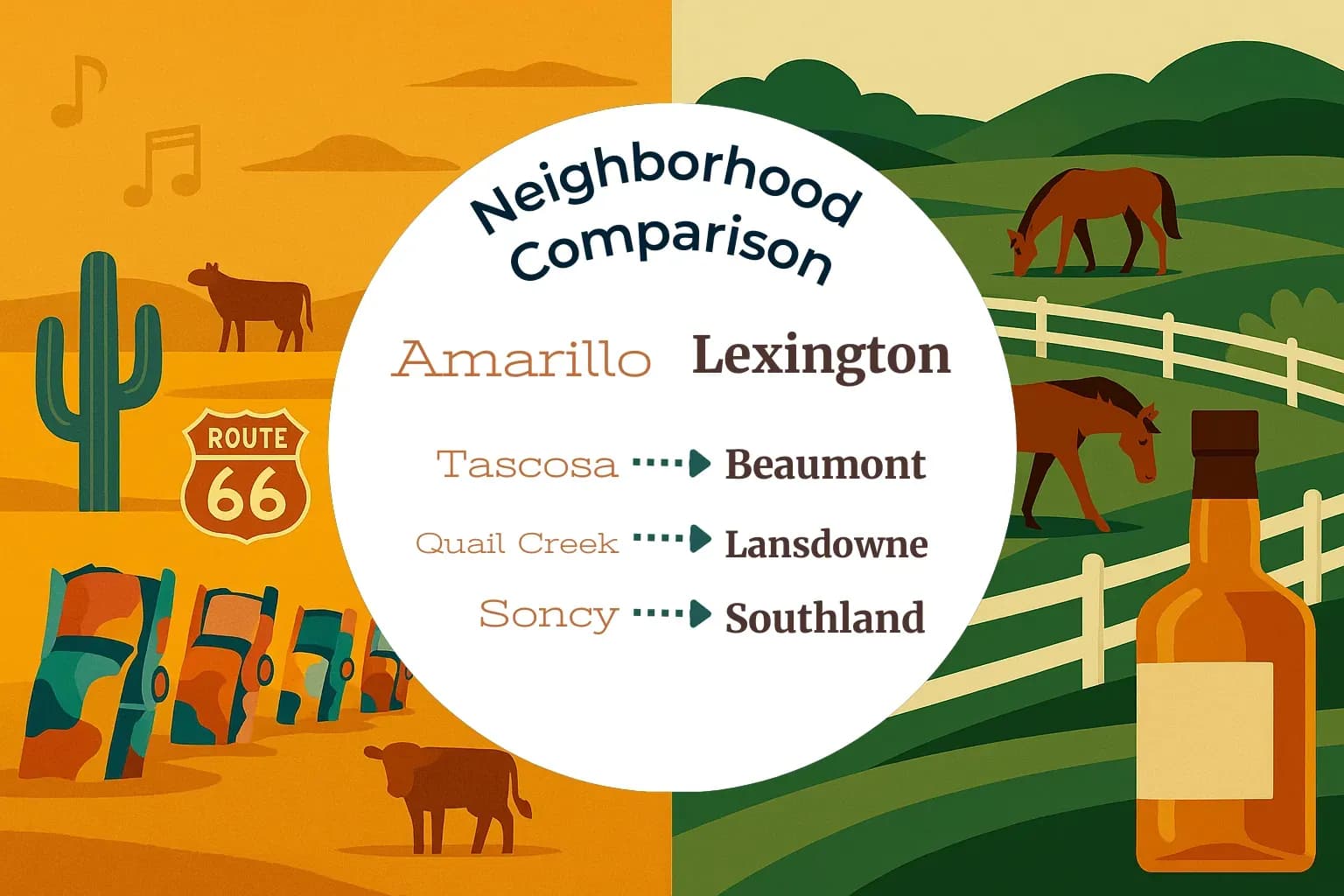 Amarillo vs Lexington Neighborhood Comparison