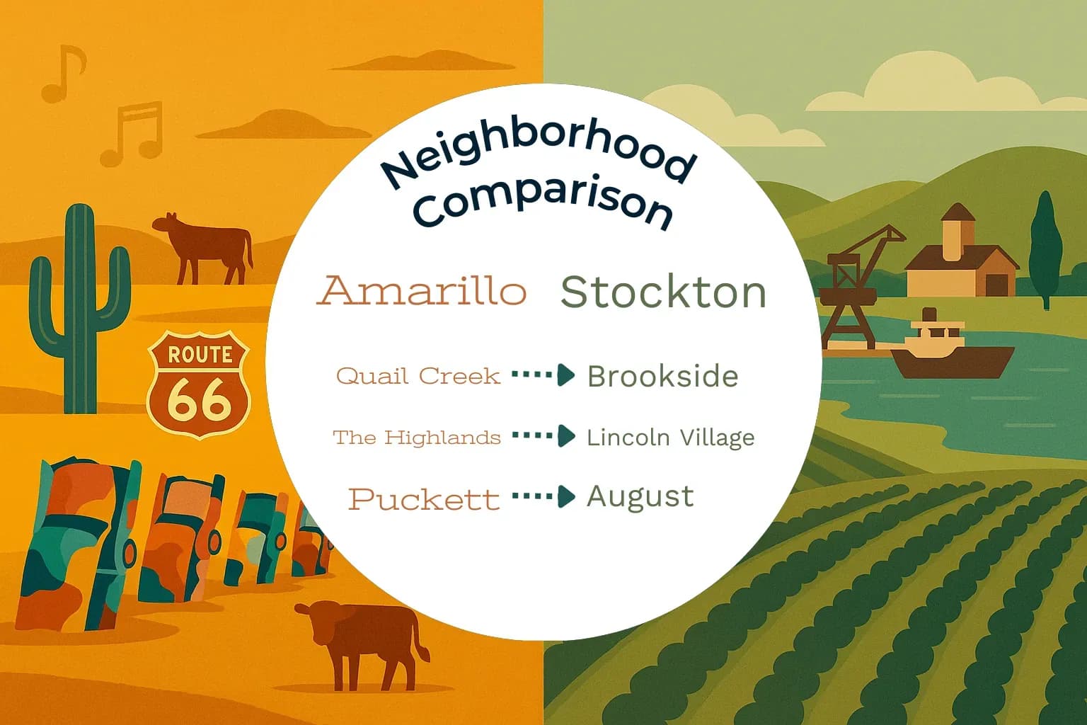 Amarillo vs Stockton Neighborhood Comparison