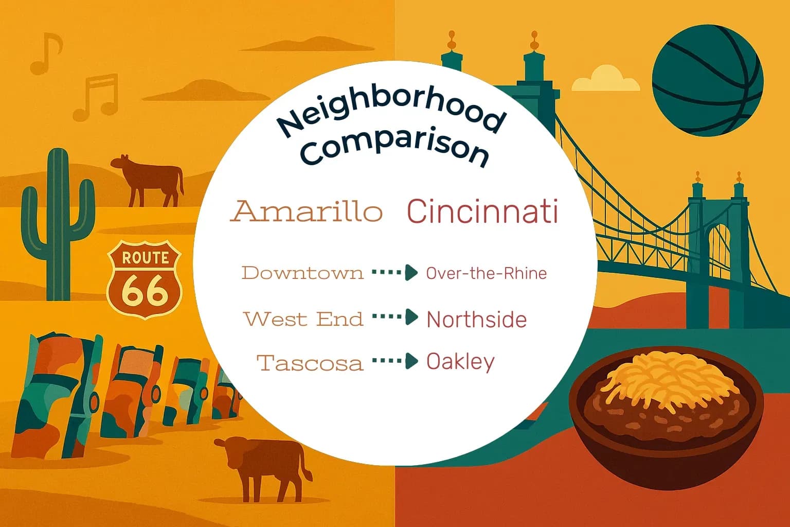 Amarillo vs Cincinnati Neighborhood Comparison
