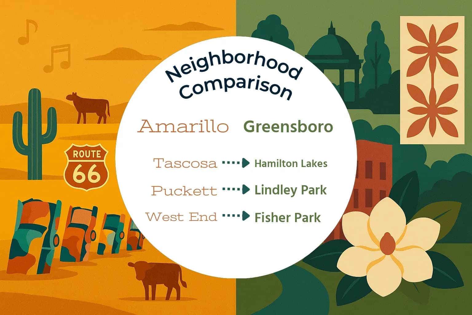 Amarillo vs Greensboro Neighborhood Comparison