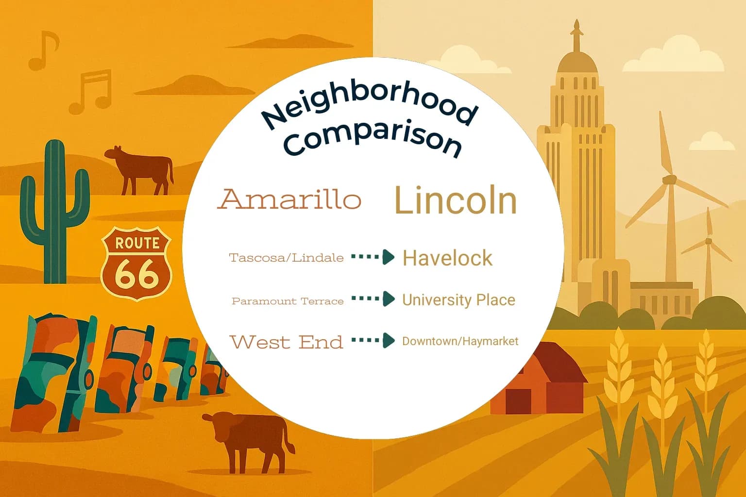 Amarillo vs Lincoln Neighborhood Comparison