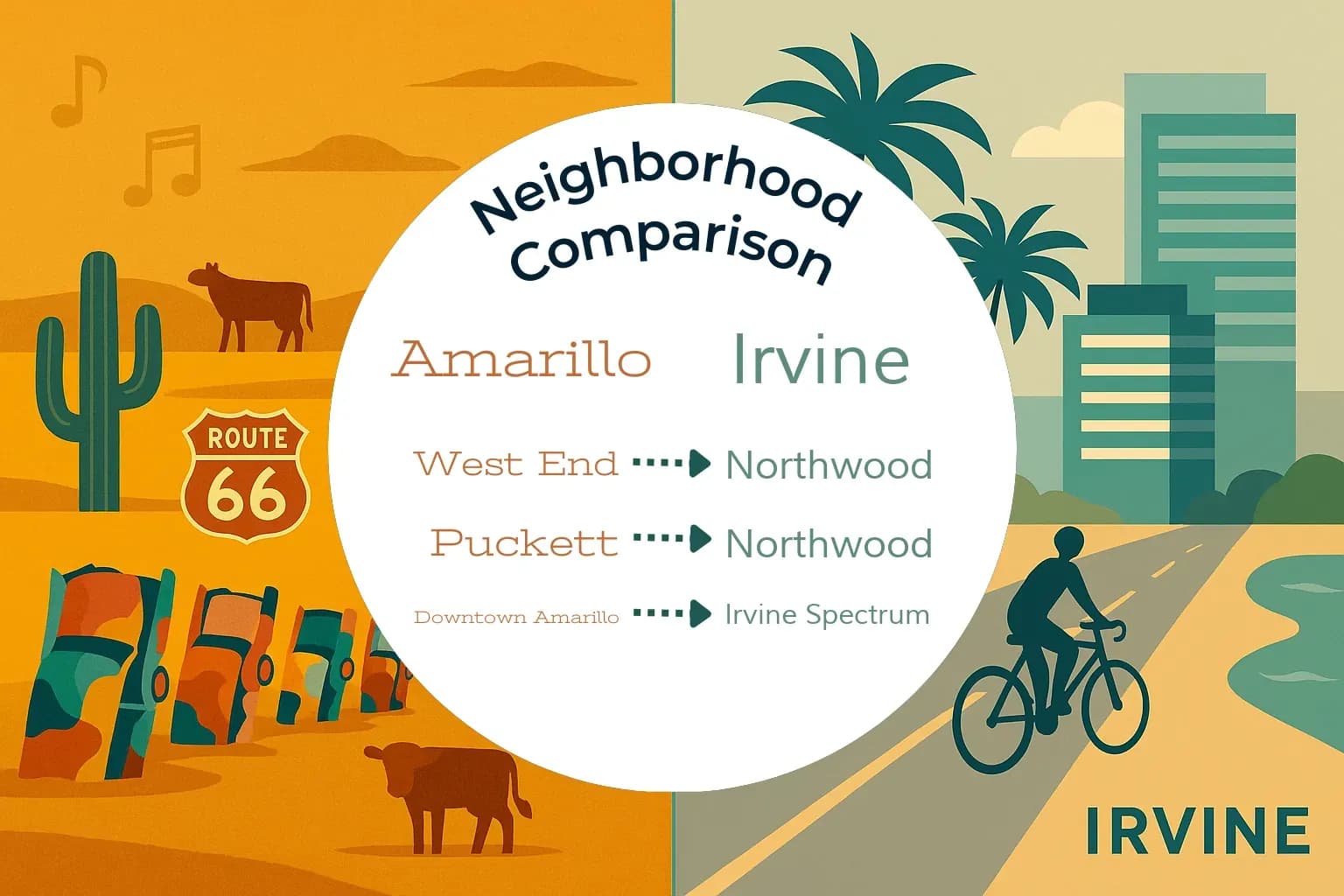 Amarillo vs Irvine Neighborhood Comparison