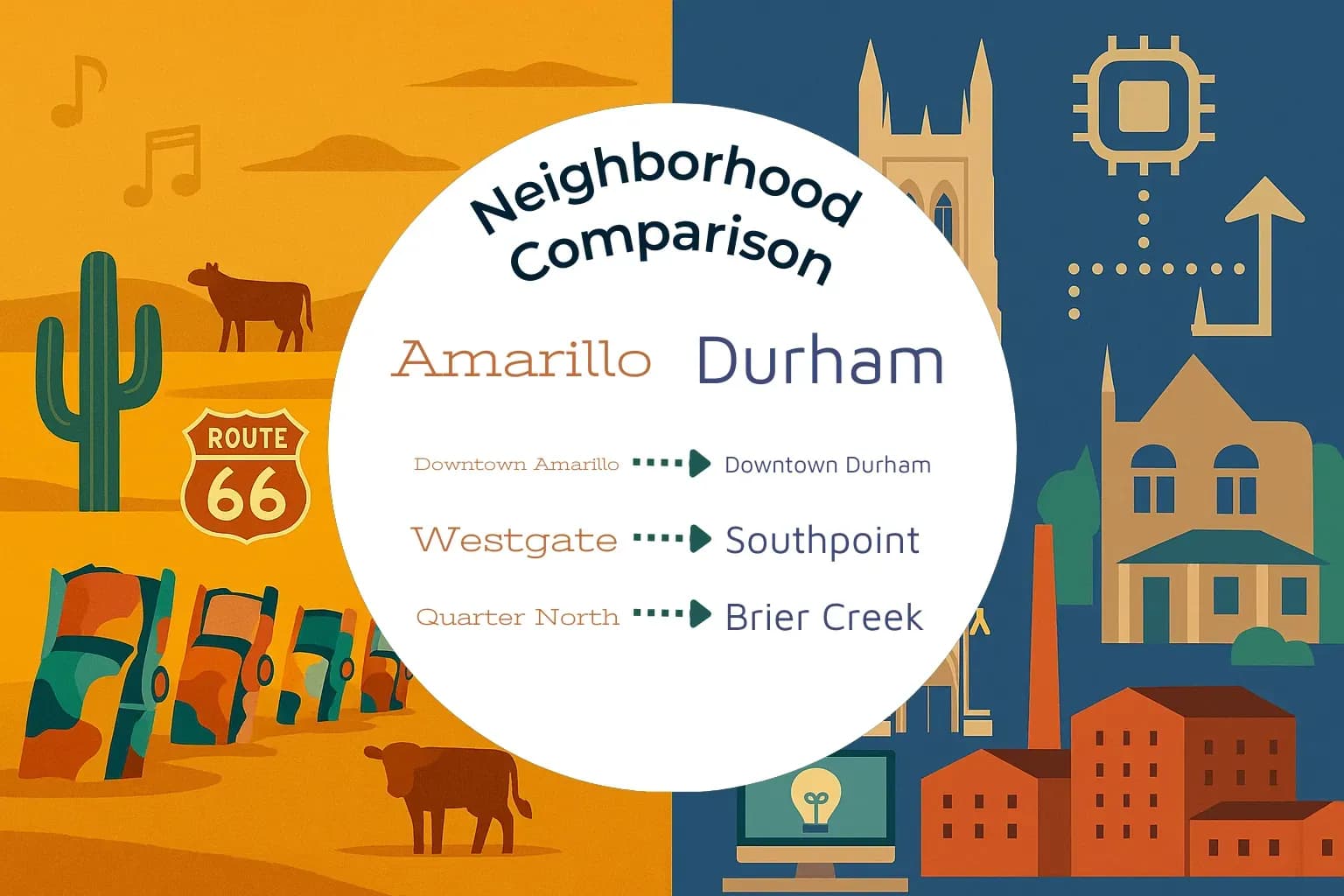 Amarillo vs Durham Neighborhood Comparison