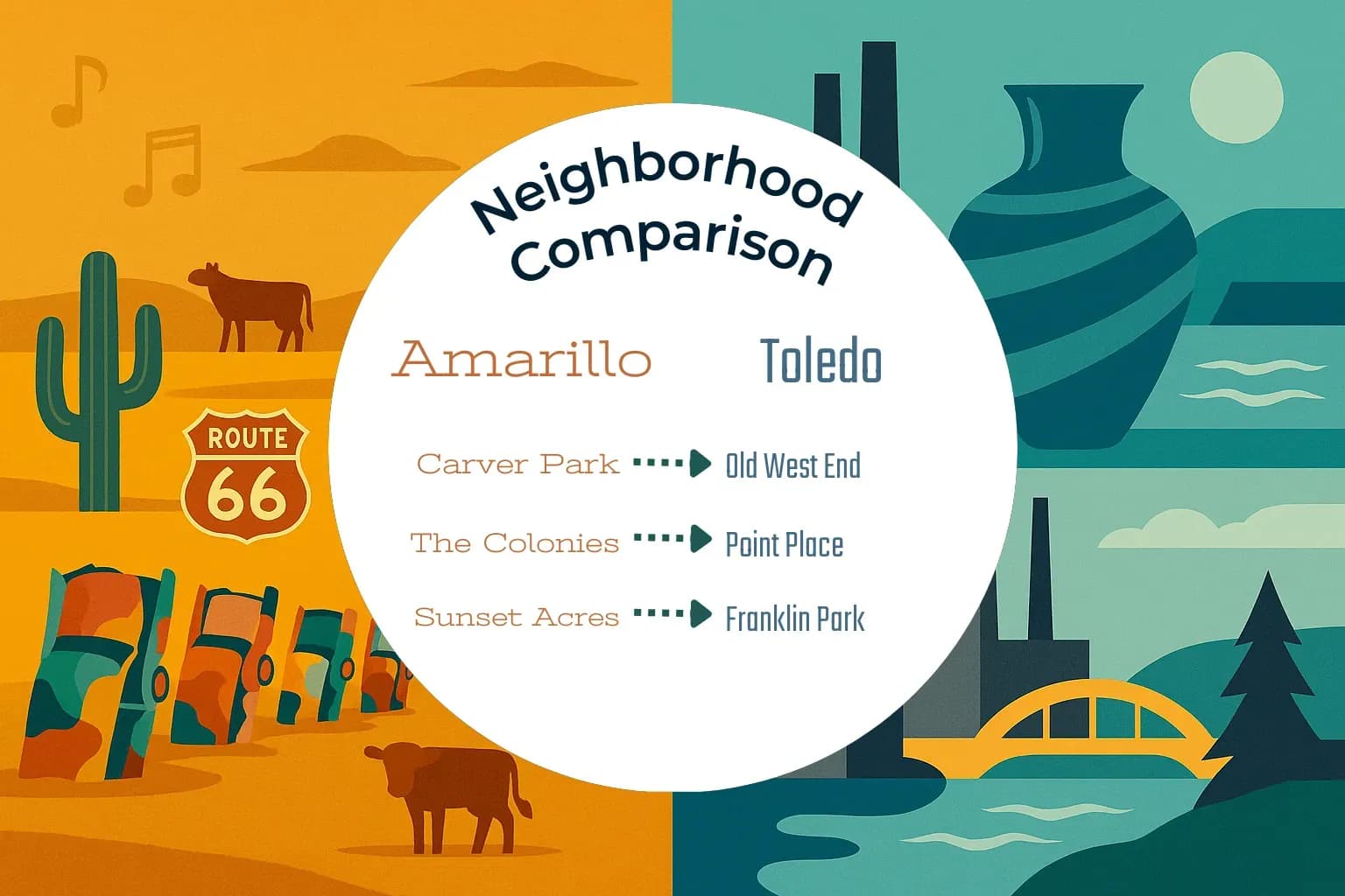 Amarillo vs Toledo Neighborhood Comparison