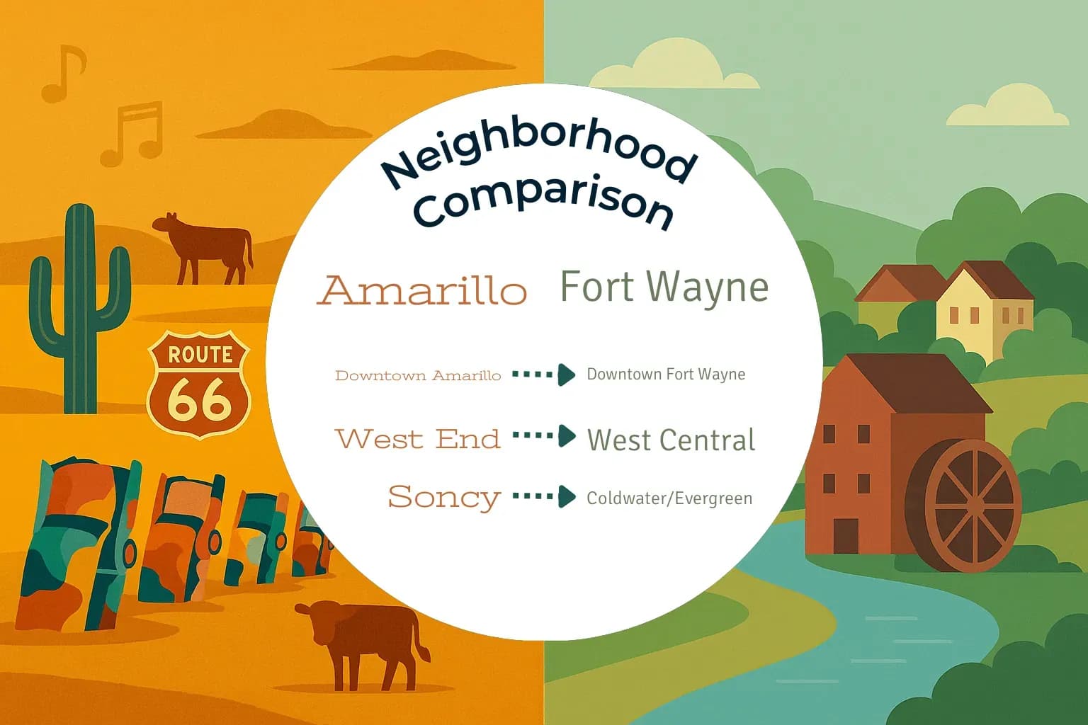 Amarillo vs Fort Wayne Neighborhood Comparison