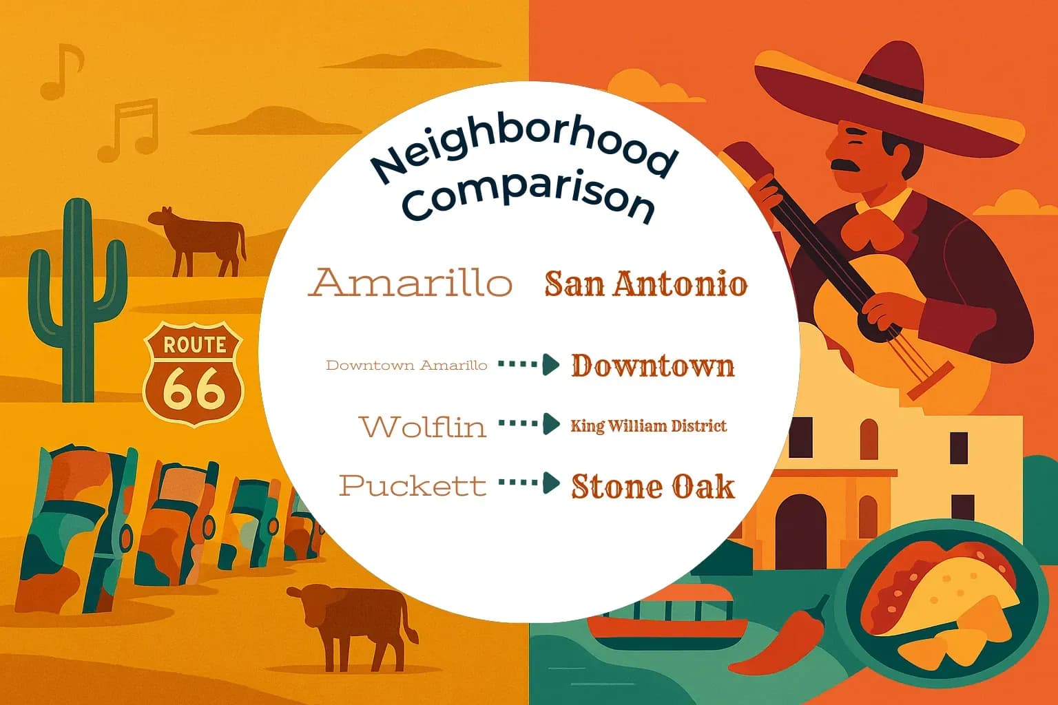 Amarillo vs San Antonio Neighborhood Comparison