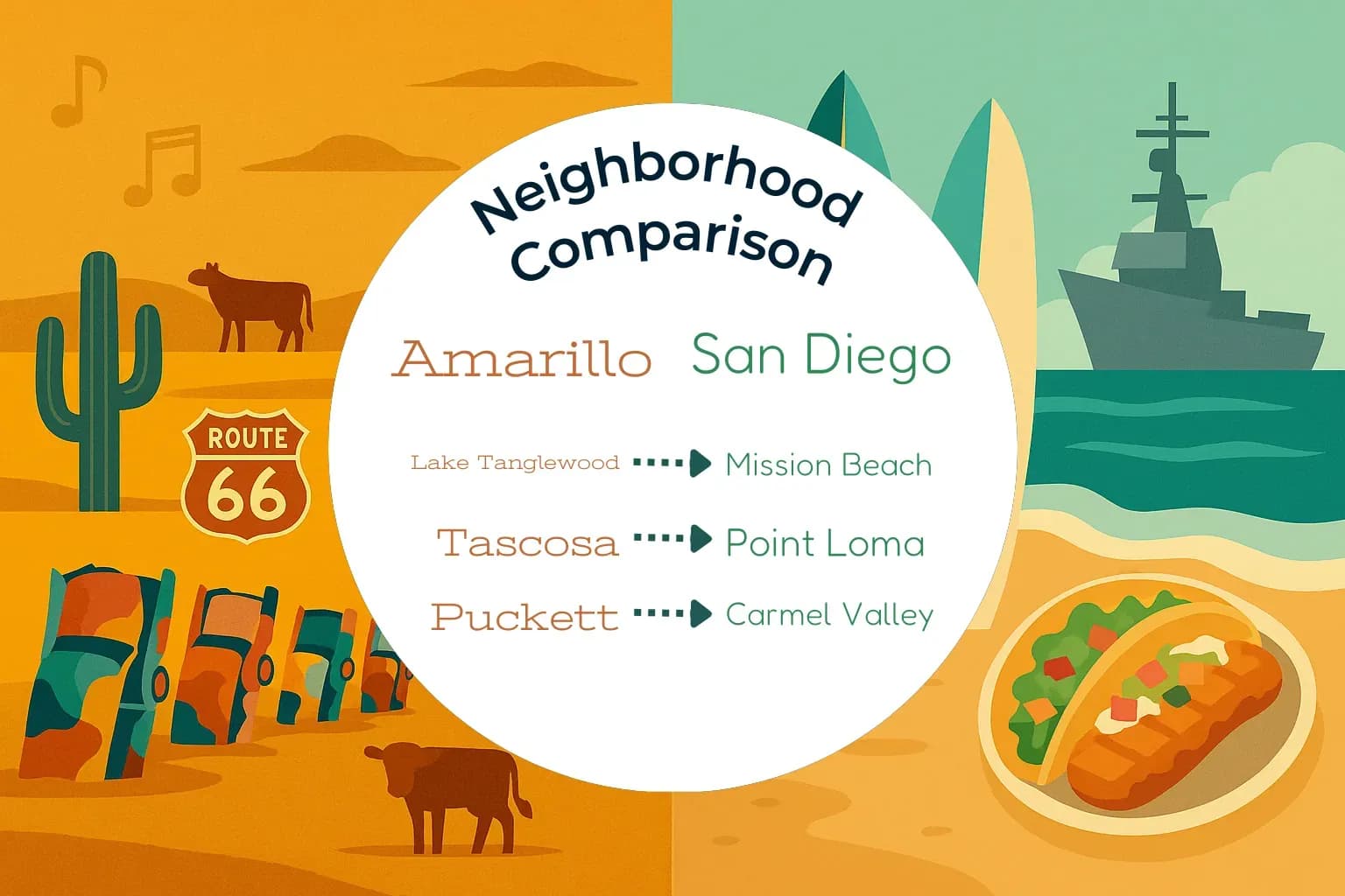 Amarillo vs San Diego Neighborhood Comparison
