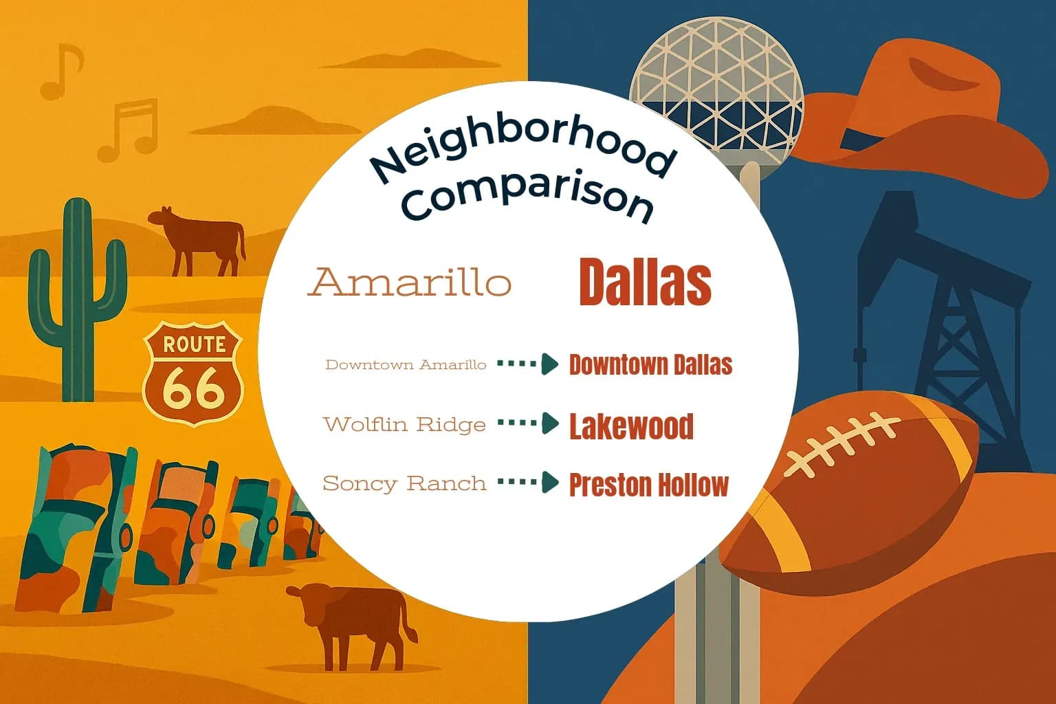 Amarillo vs Dallas Neighborhood Comparison