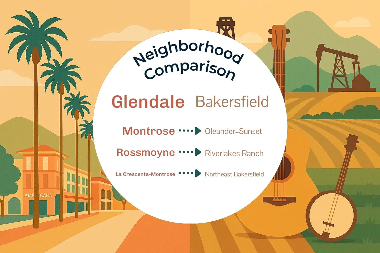 Glendale vs Bakersfield Neighborhood Comparison