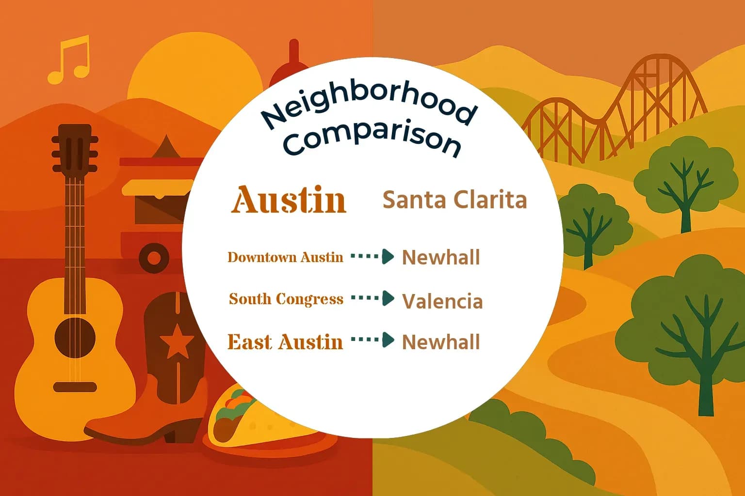 Austin vs Santa Clarita Neighborhood Comparison