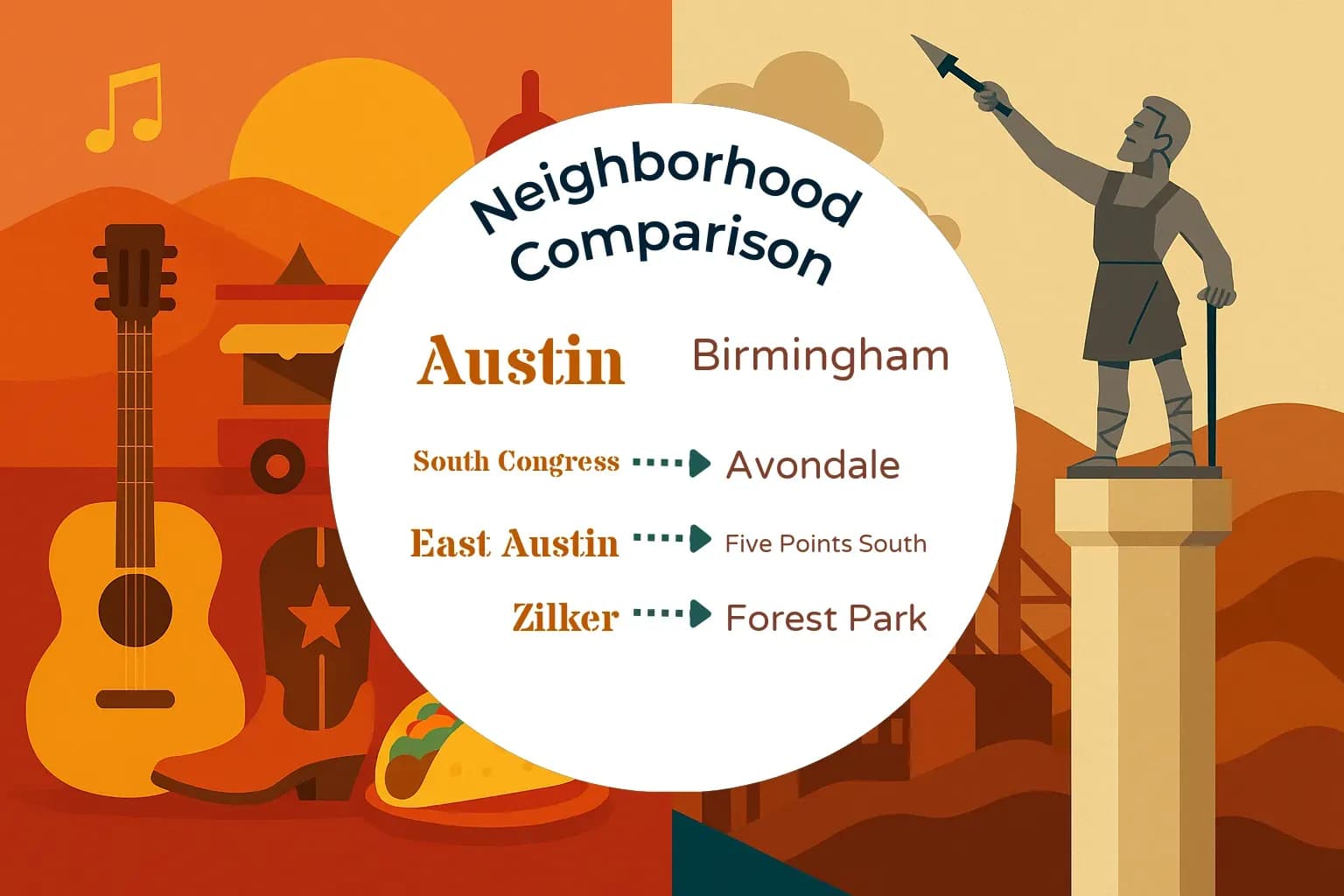 Austin vs Birmingham Neighborhood Comparison