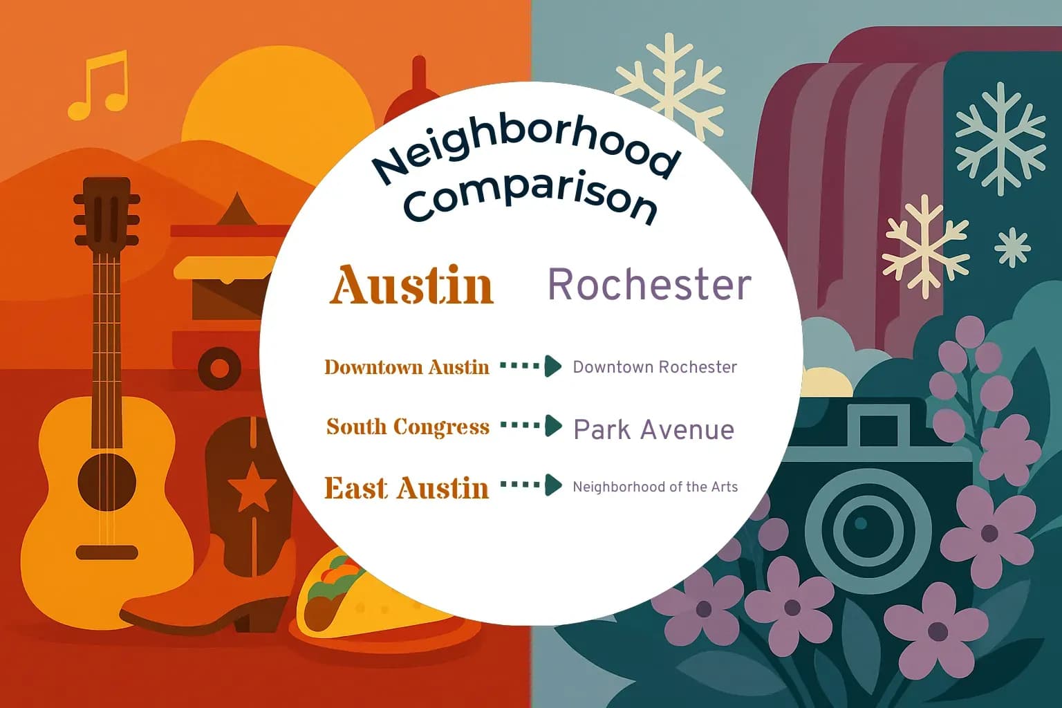 Austin vs Rochester Neighborhood Comparison