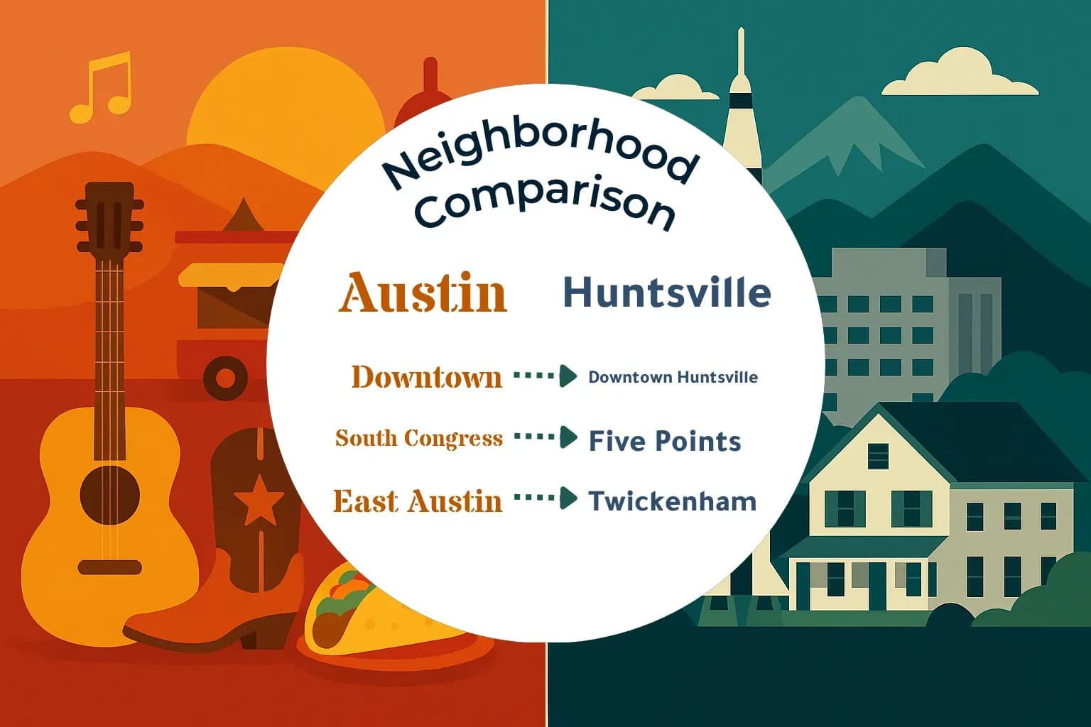 Austin vs Huntsville Neighborhood Comparison