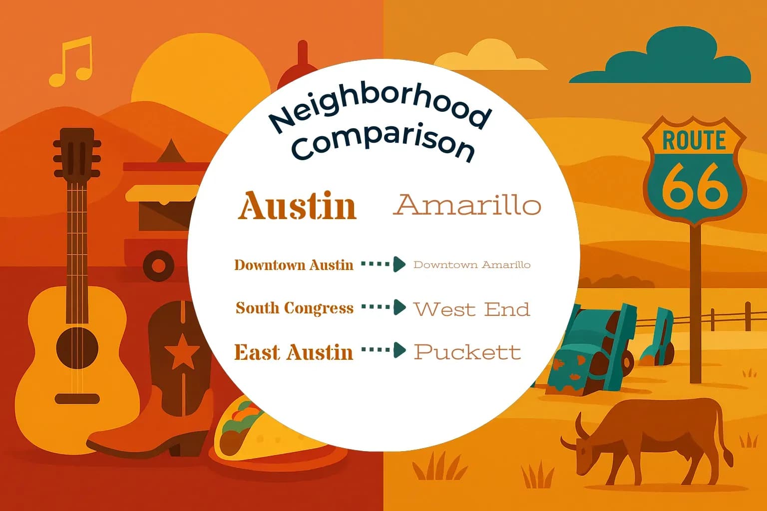Austin vs Amarillo Neighborhood Comparison