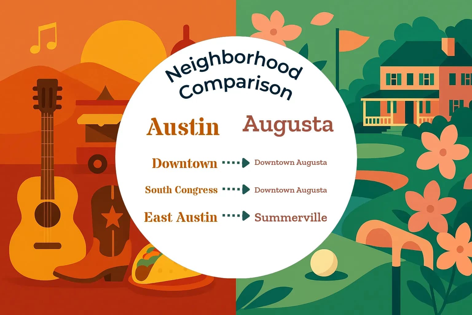 Austin vs Augusta Neighborhood Comparison