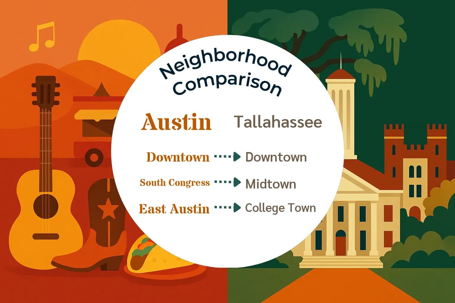 Austin vs Tallahassee Neighborhood Comparison