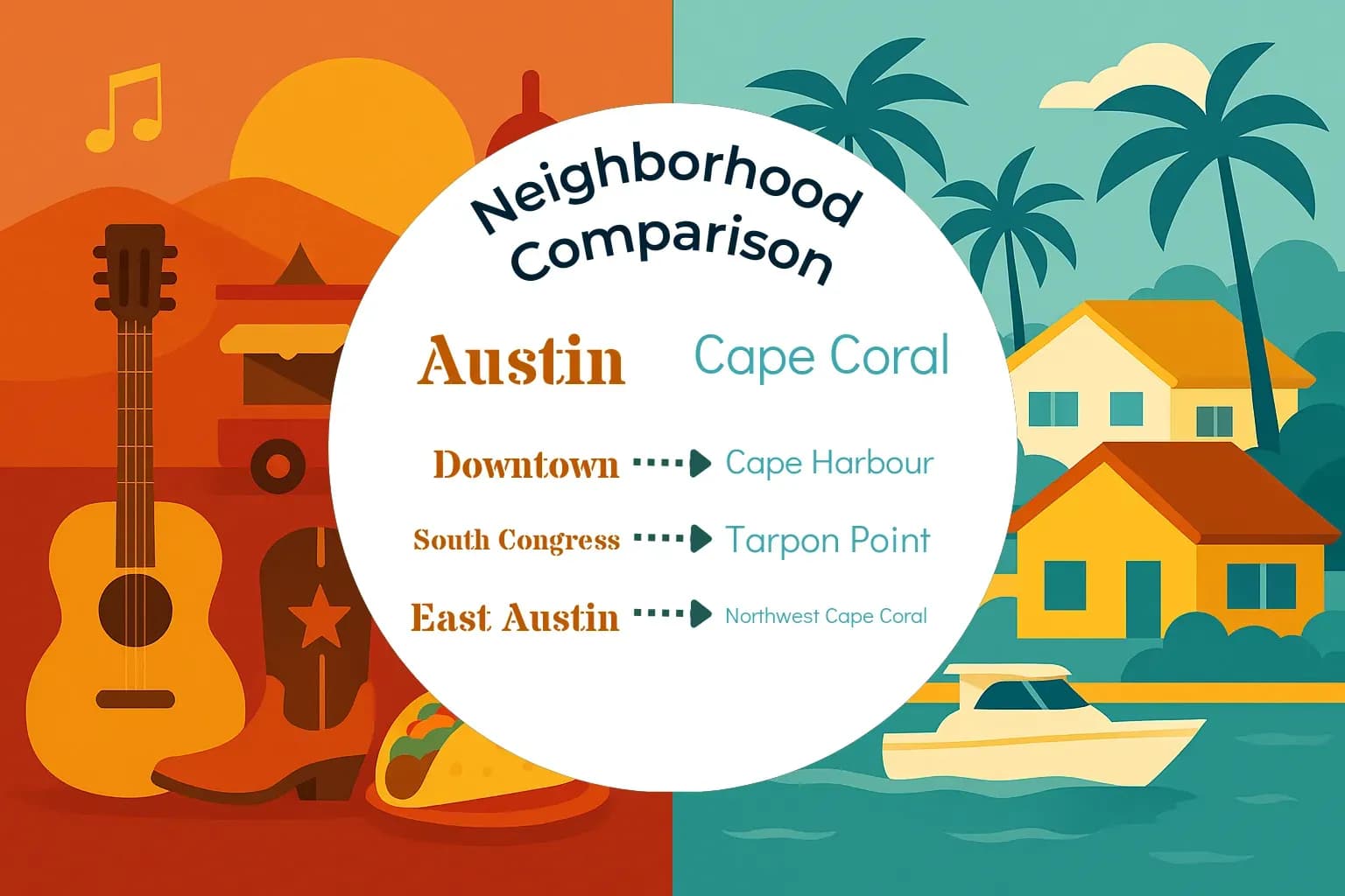 Austin vs Cape Coral Neighborhood Comparison