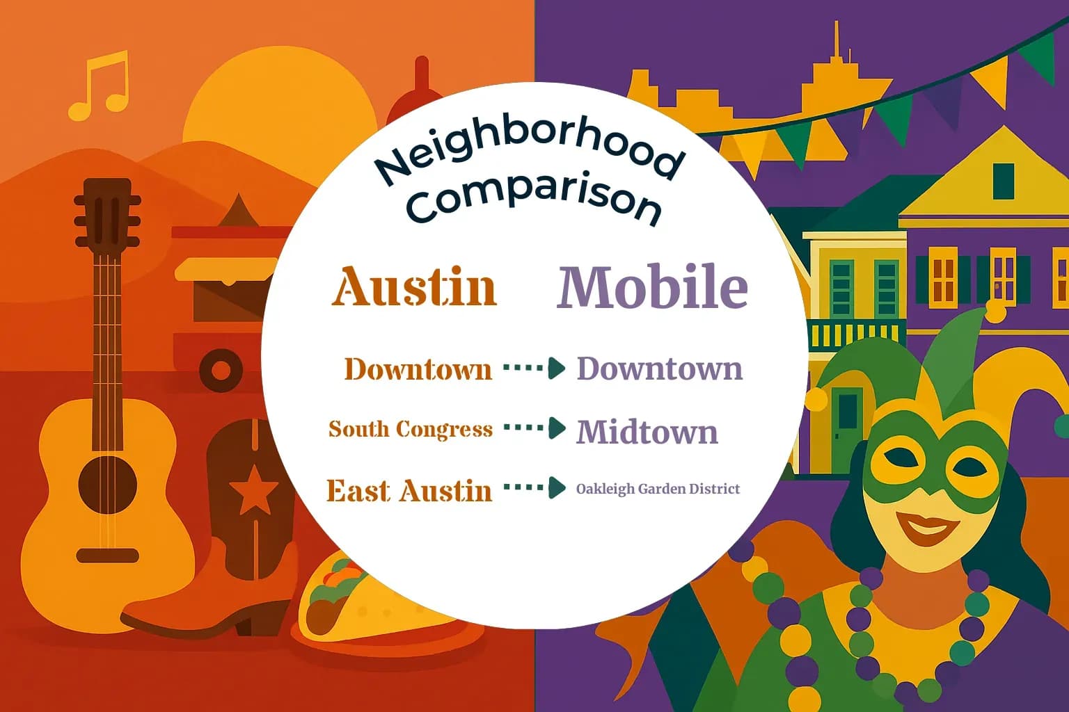 Austin vs Mobile Neighborhood Comparison