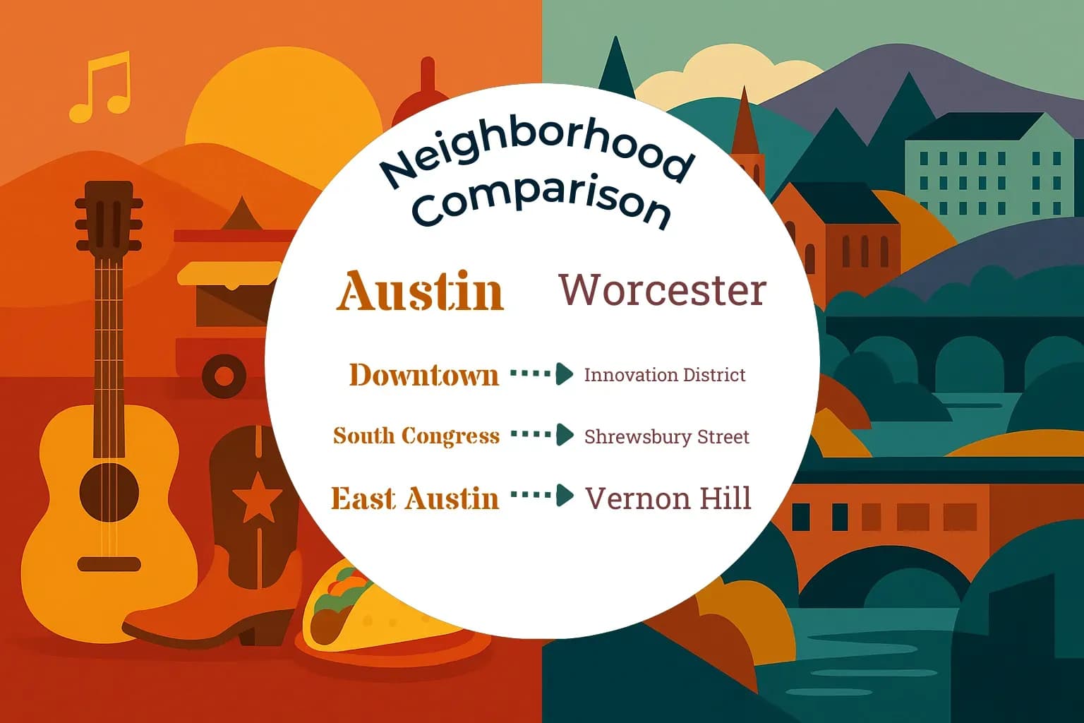 Austin vs Worcester Neighborhood Comparison