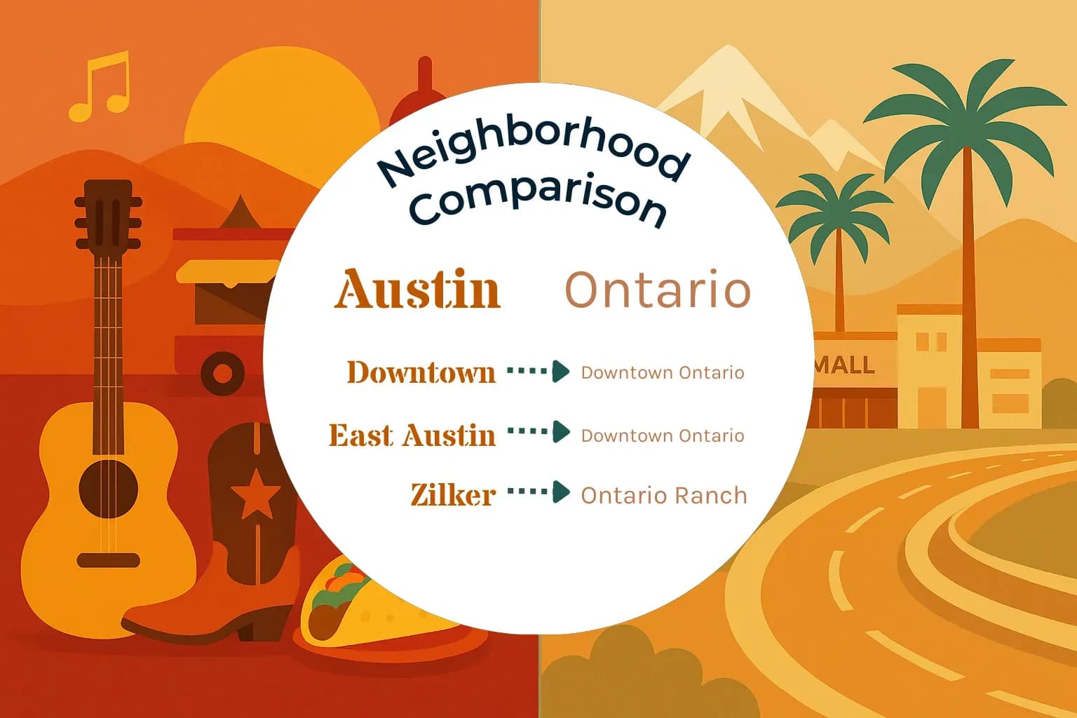 Austin vs Ontario Neighborhood Comparison