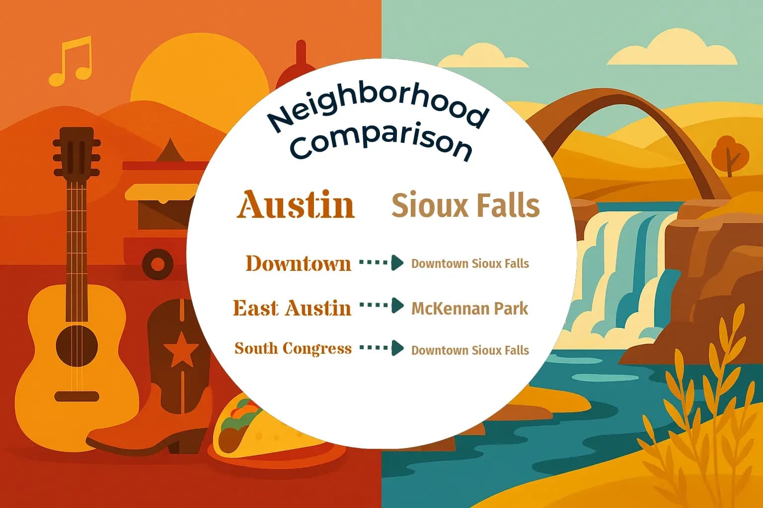 Austin vs Sioux Falls Neighborhood Comparison