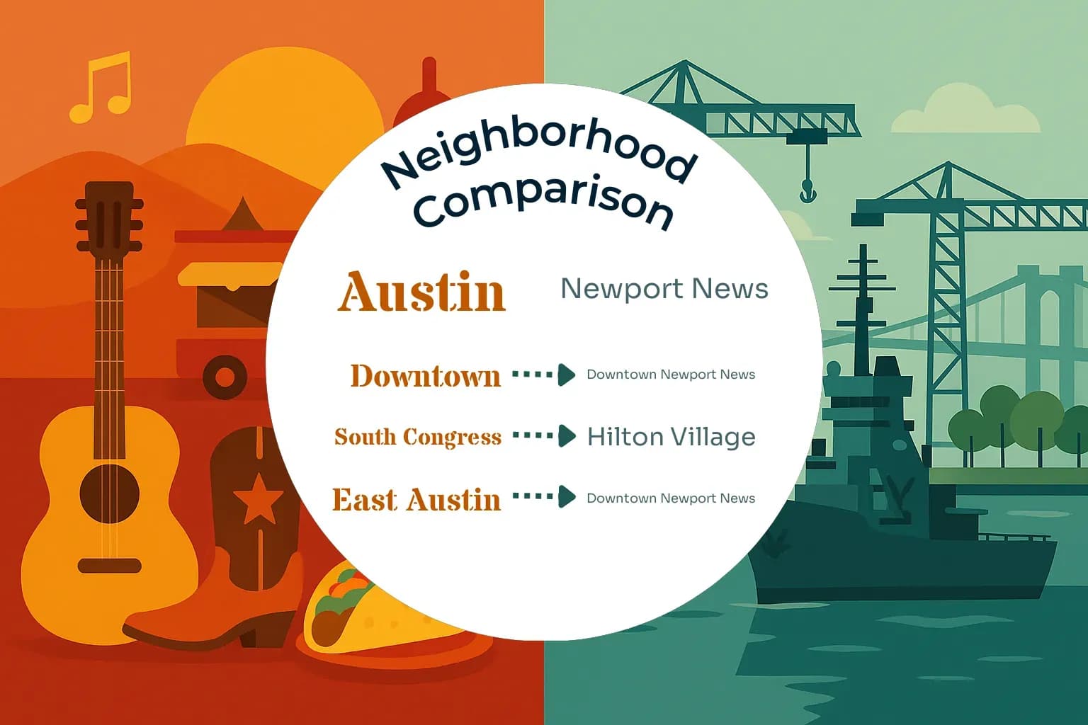 Austin vs Newport News Neighborhood Comparison