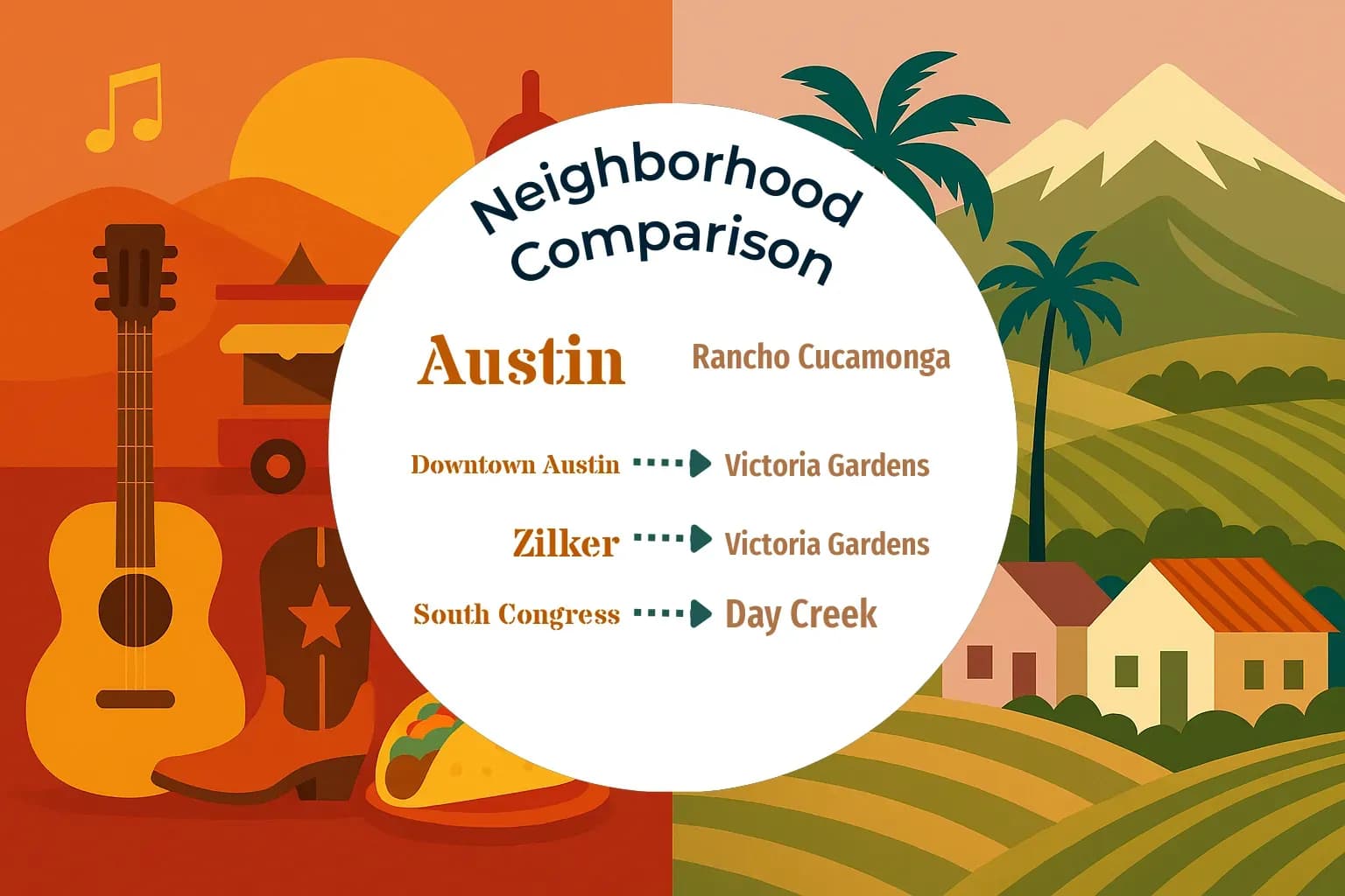 Austin vs Rancho Cucamonga Neighborhood Comparison