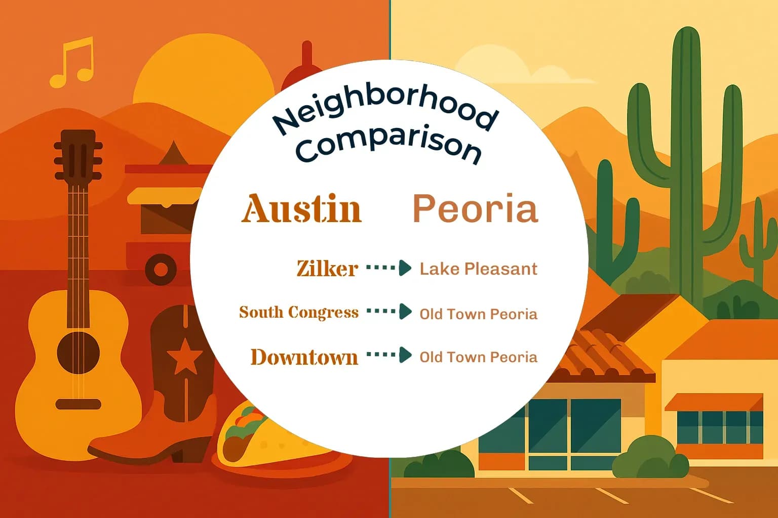Austin vs Peoria Neighborhood Comparison