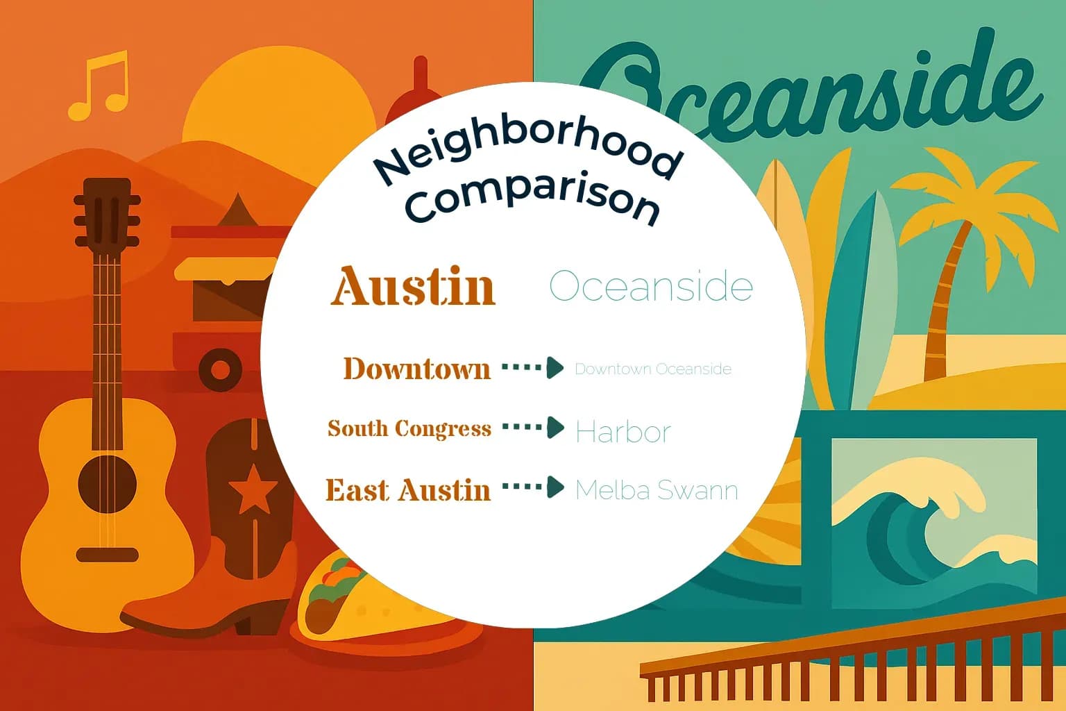 Austin vs Oceanside Neighborhood Comparison