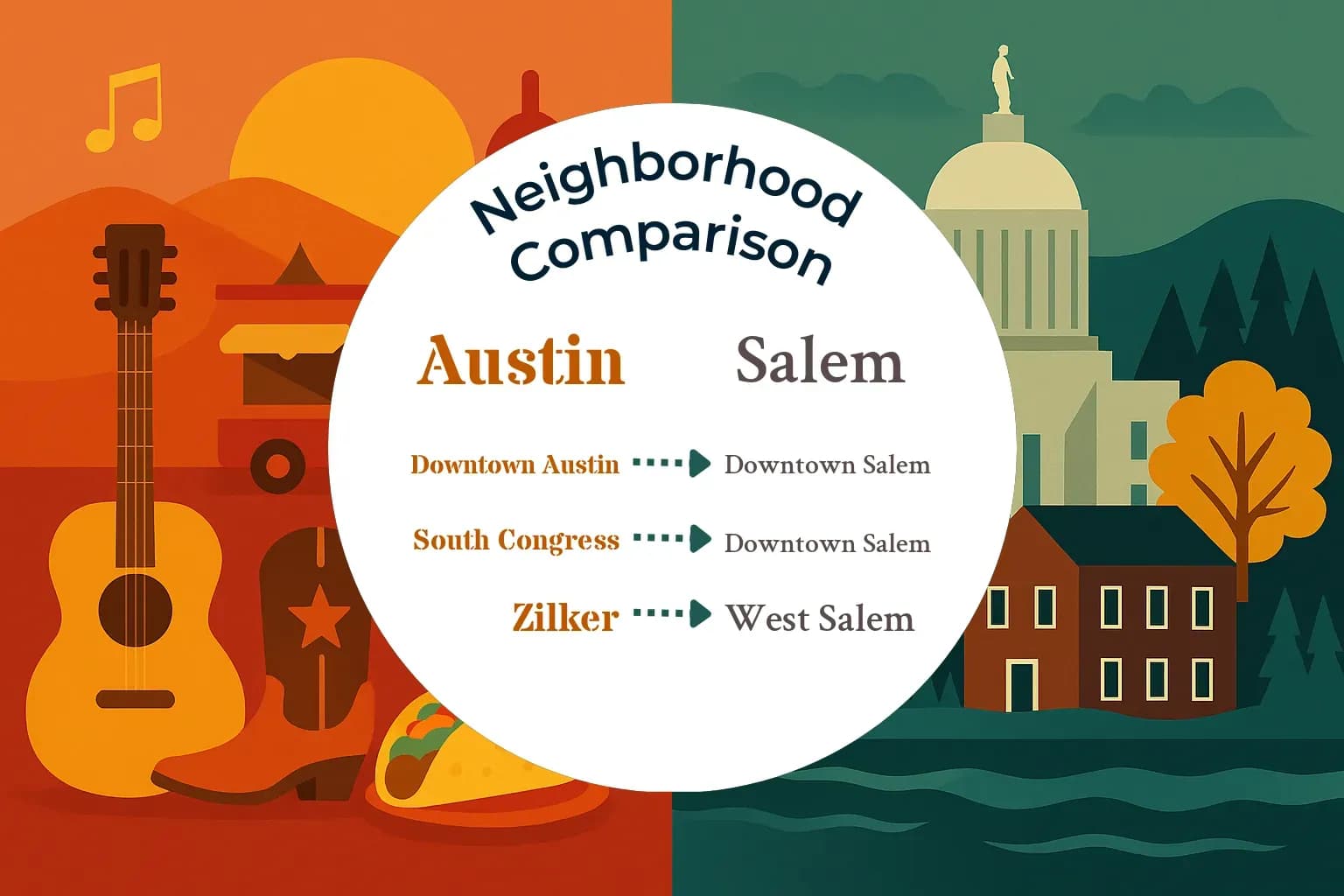 Austin vs Salem Neighborhood Comparison