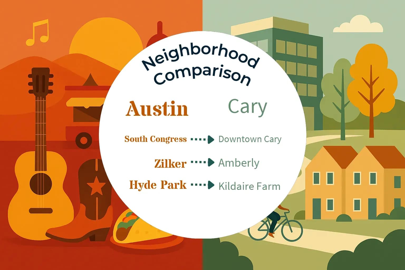 Austin vs Cary Neighborhood Comparison