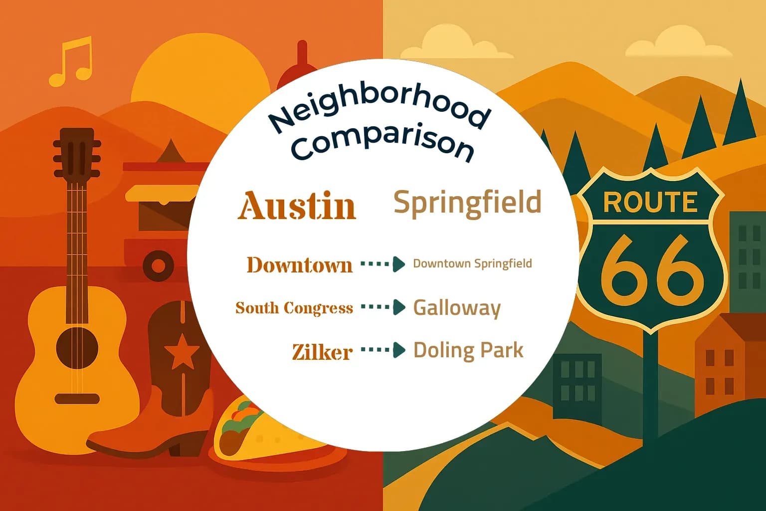 Austin vs Springfield Neighborhood Comparison