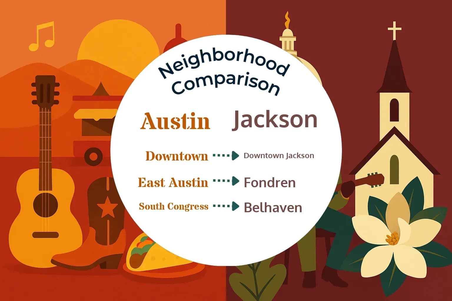 Austin vs Jackson Neighborhood Comparison