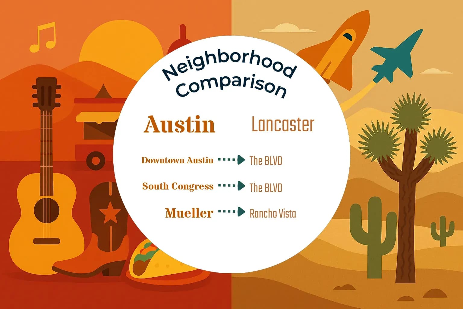 Austin vs Lancaster Neighborhood Comparison