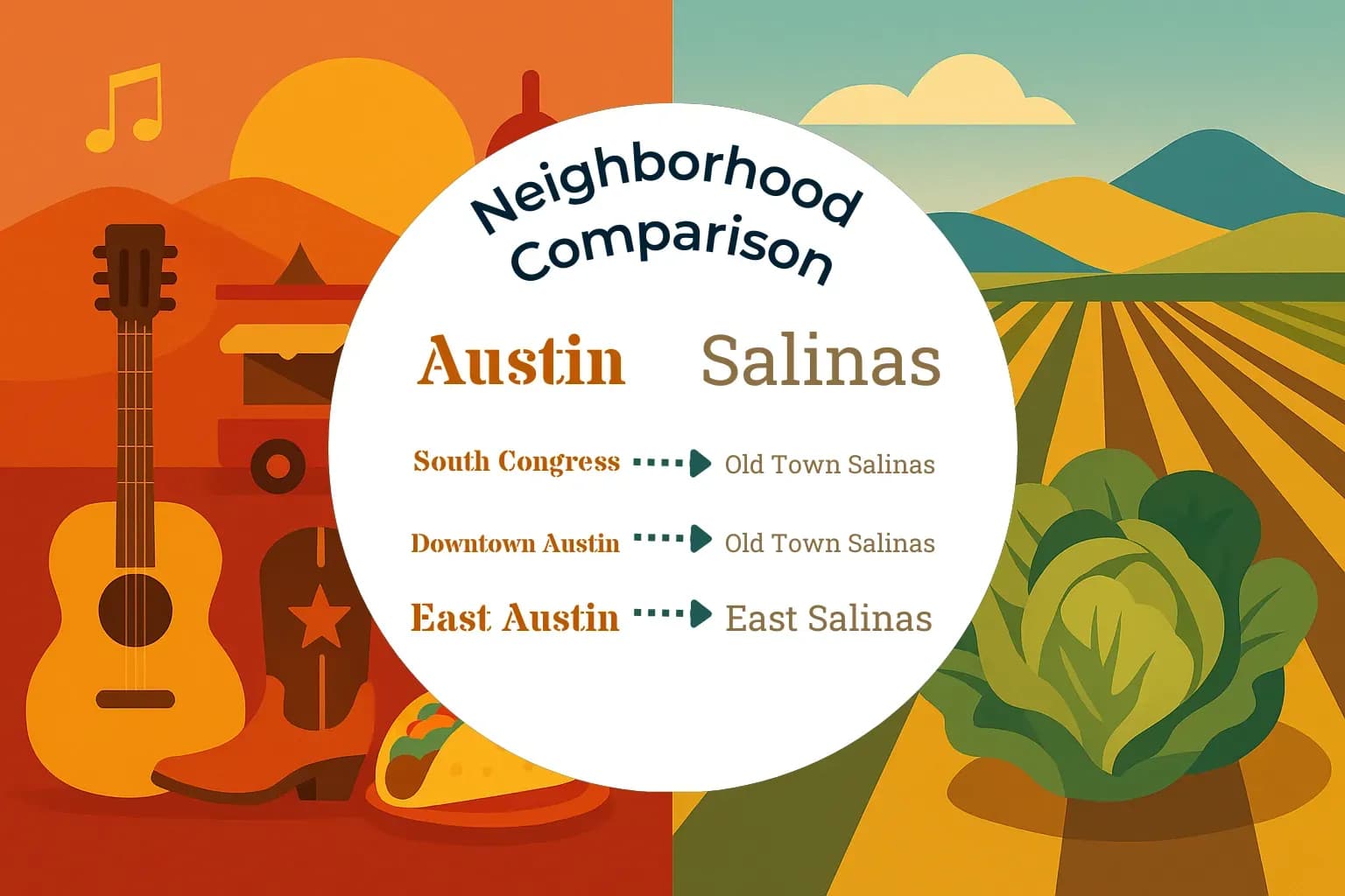 Austin vs Salinas Neighborhood Comparison