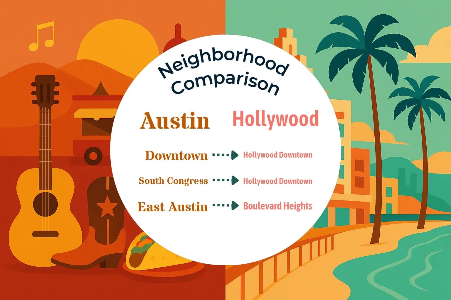 Austin vs Hollywood Neighborhood Comparison