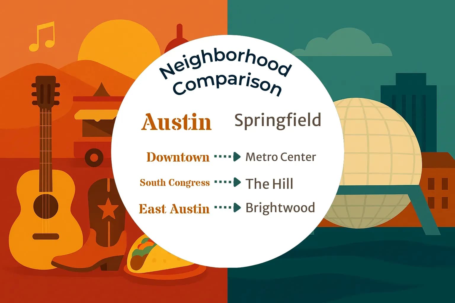 Austin vs Springfield Neighborhood Comparison