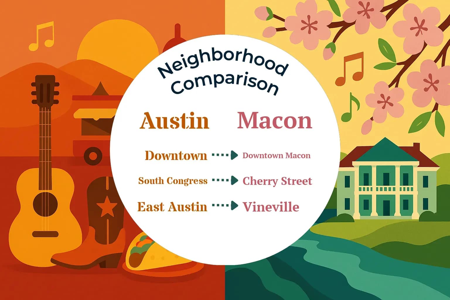 Austin vs Macon Neighborhood Comparison
