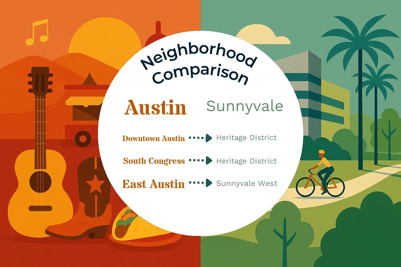 Austin vs Sunnyvale Neighborhood Comparison