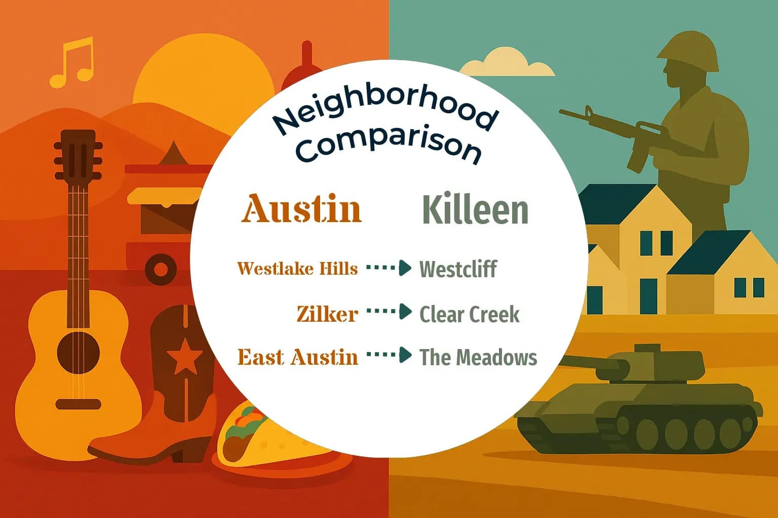 Austin vs Killeen Neighborhood Comparison