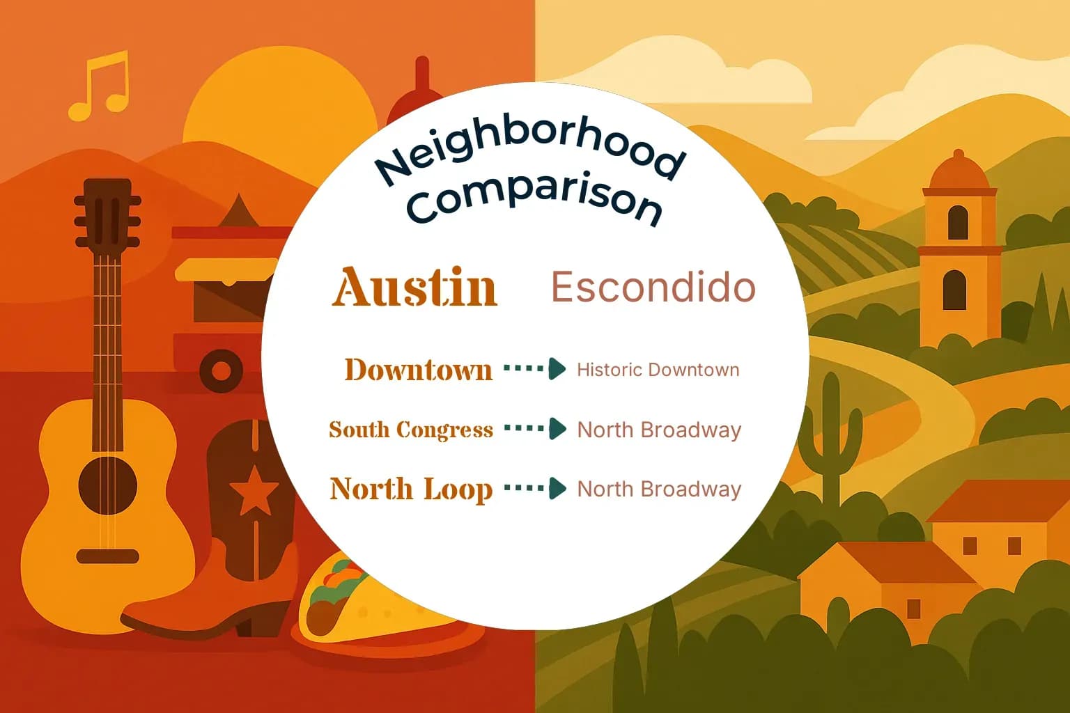 Austin vs Escondido Neighborhood Comparison