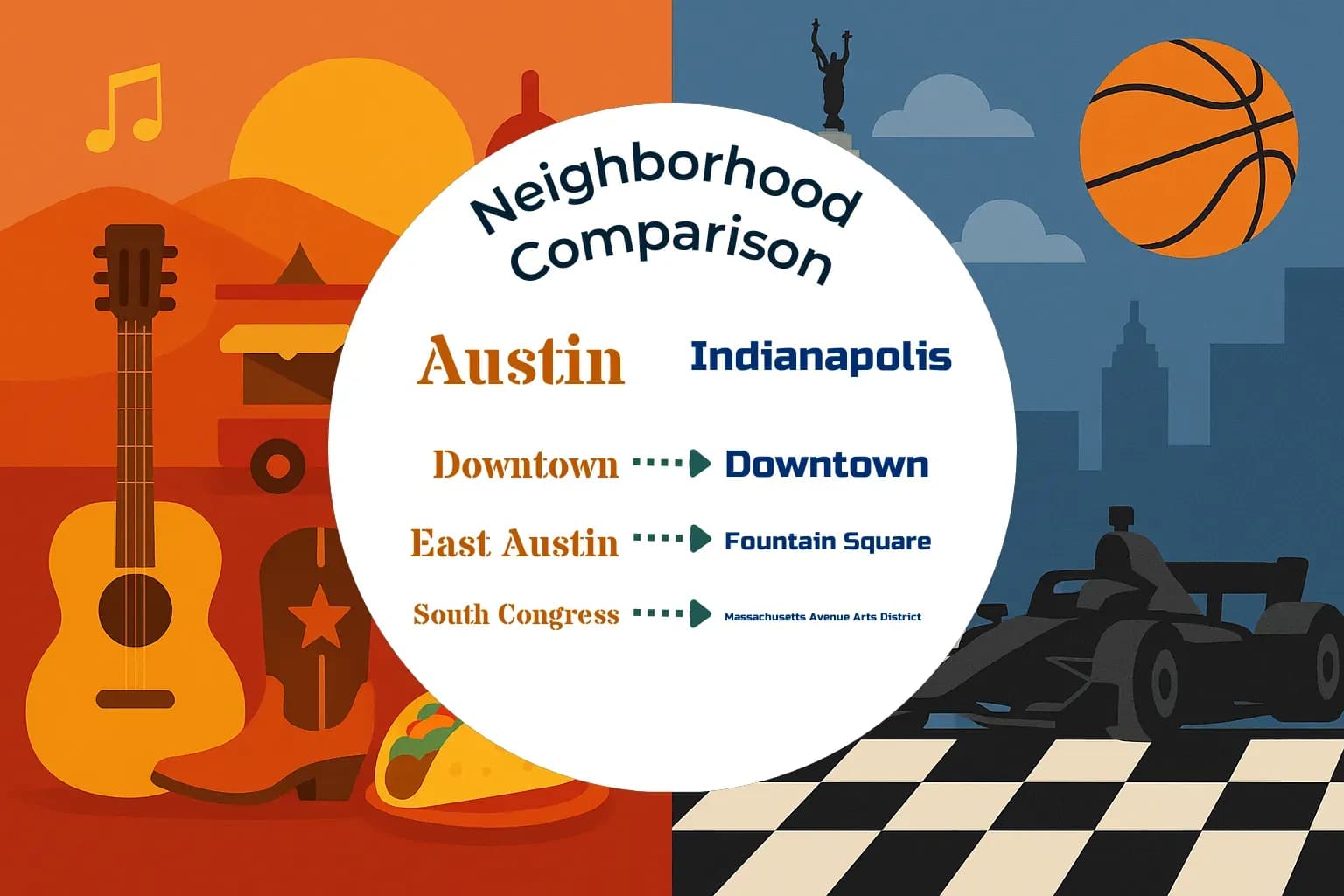 Austin vs Indianapolis Neighborhood Comparison
