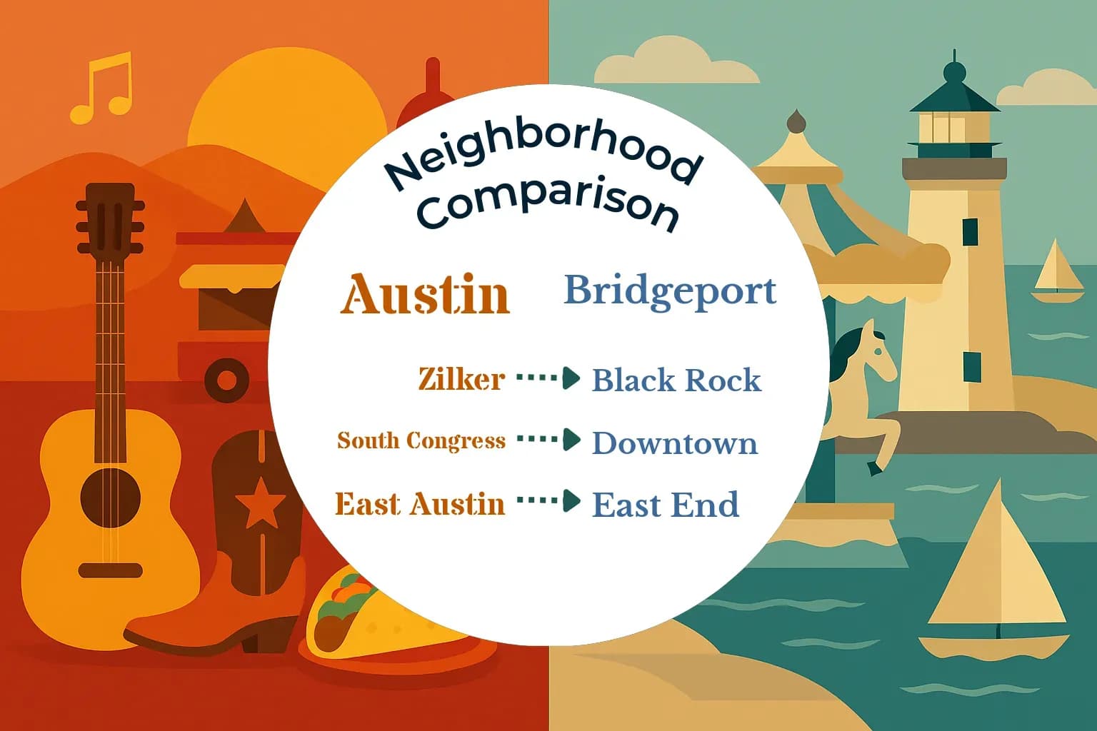Austin vs Bridgeport Neighborhood Comparison