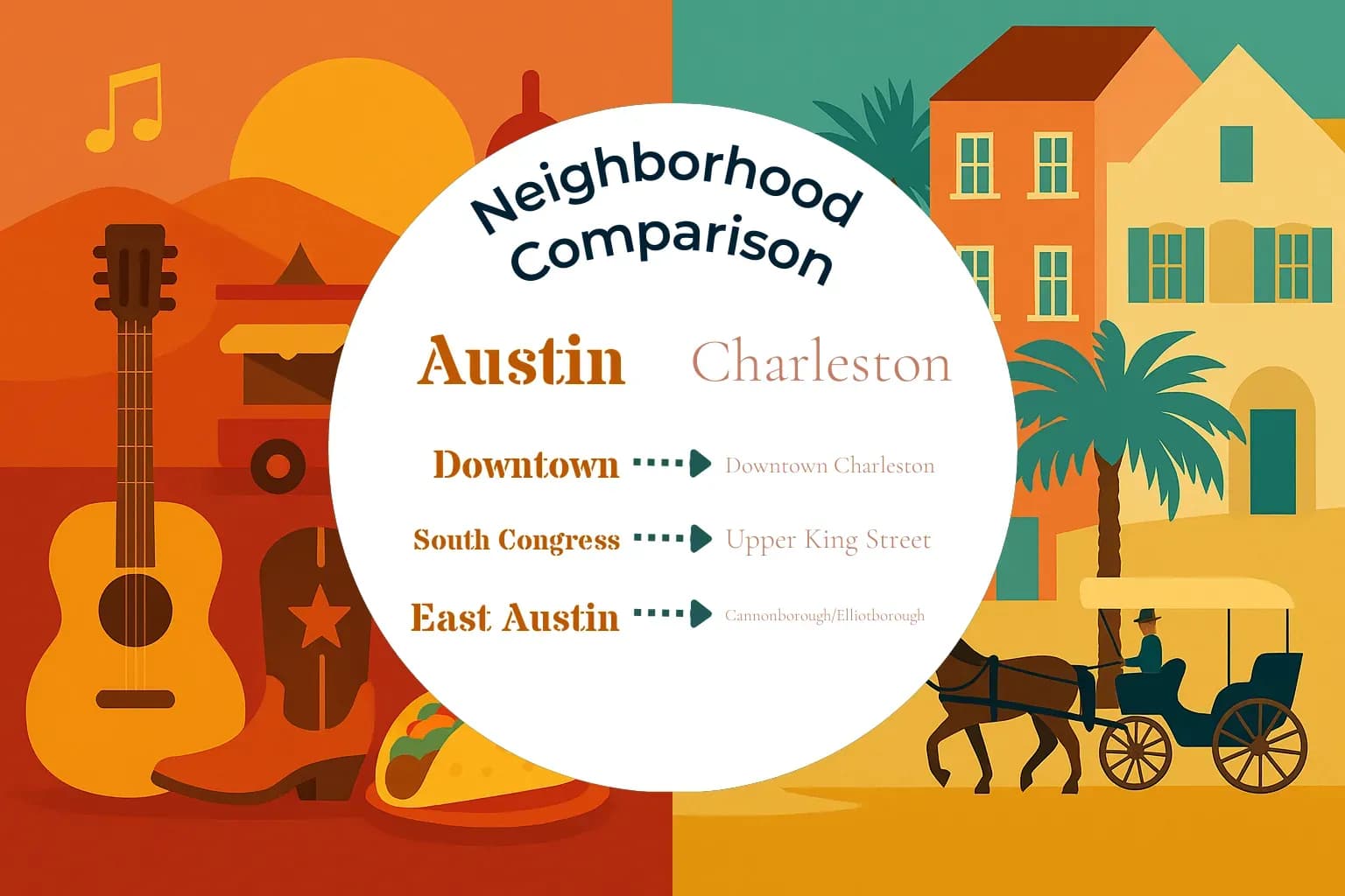 Austin vs Charleston Neighborhood Comparison