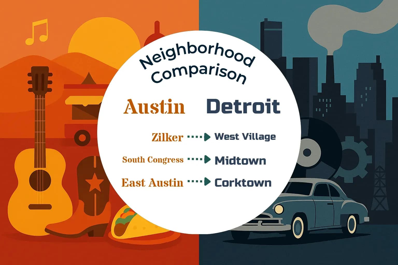 Austin vs Detroit Neighborhood Comparison