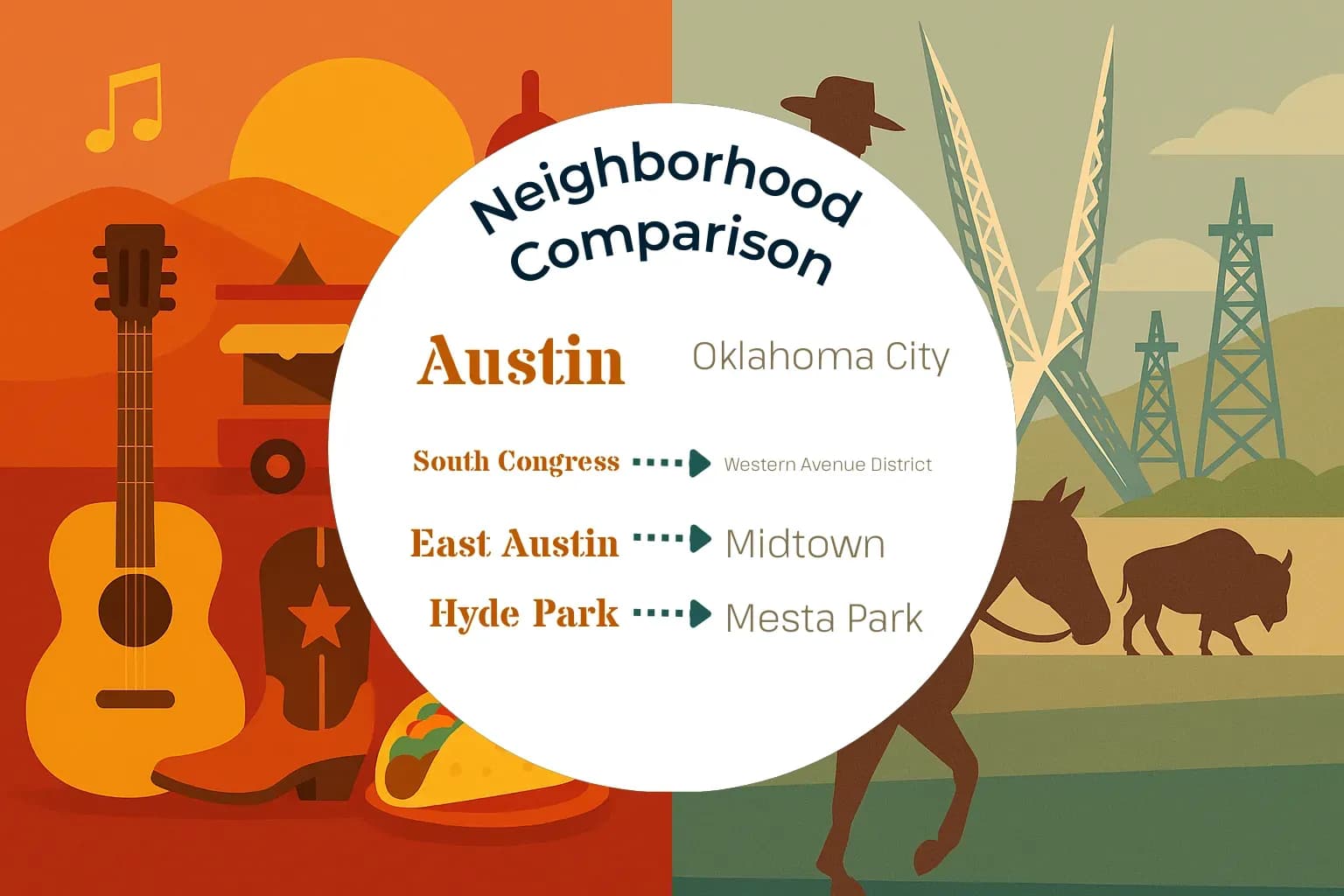 Austin vs Oklahoma City Neighborhood Comparison