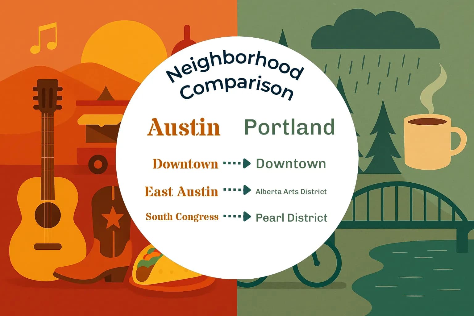 Austin vs Portland Neighborhood Comparison